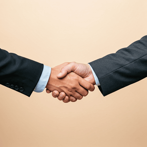 Dua profesional berjabat tangan
