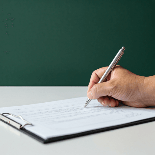 Tangan yang sedang menandatangani dokumen